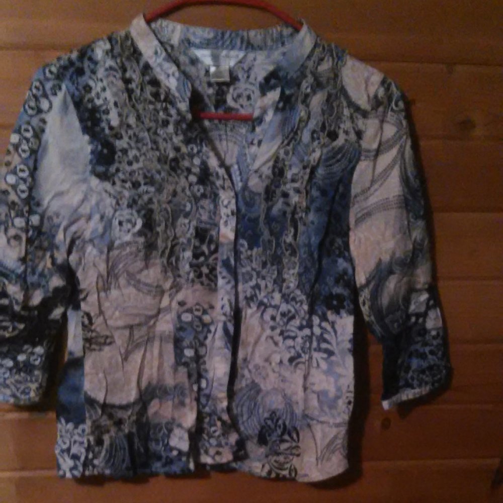 Christopher and Banks Petite Decorative Blouse